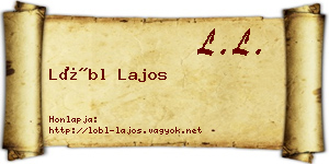 Lőbl Lajos névjegykártya